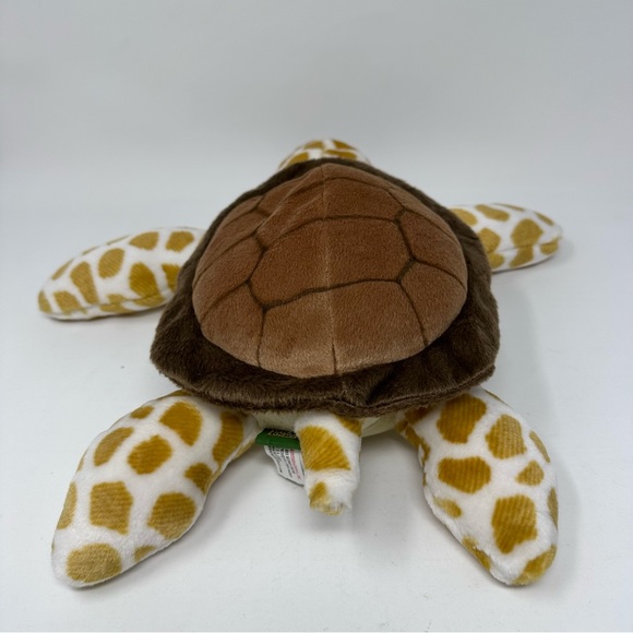 Wild Republic 2013 Sea Turtle Plush 13" Yellow Tan Brown Shell - Picture 4 of 9